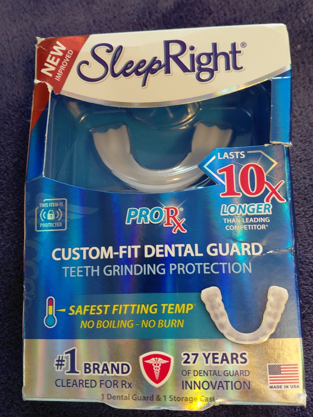 Sleep Right Pro-RX Custom-Fit Dental Guard & Case Lasts 10x Longer Fast Fit New